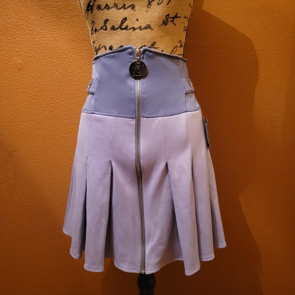 Naruto Shippuden Hinata Zip Front Lilac Skater Skirt